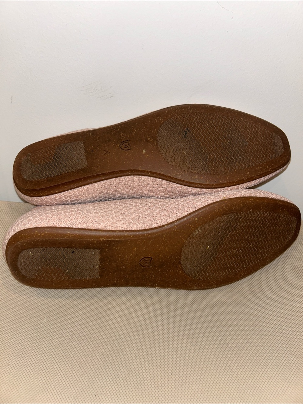 Rothy's The Square Wrap ballet flats in a light pink knit fabric, Size 7.5 - Picture 9 of 10